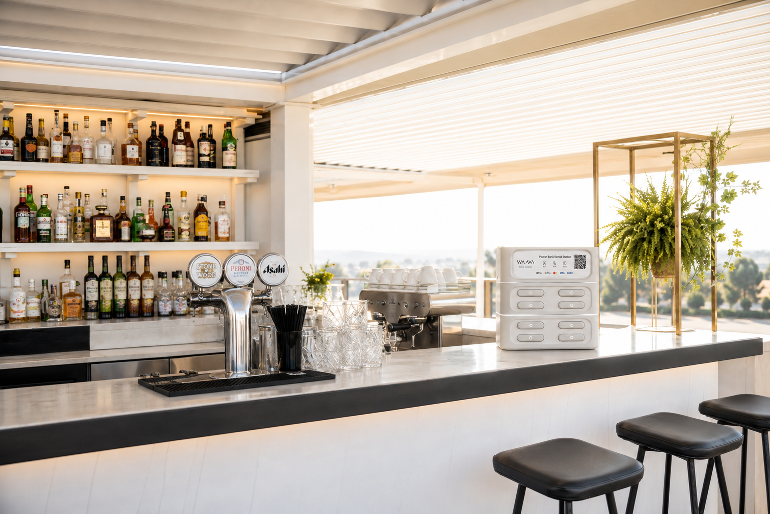 WAAVA station on a venue bar counter